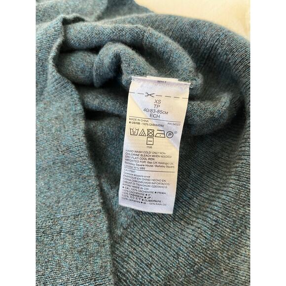 Banana Republic 100% Cashmere Crewneck Sweater Deep Sea Blue Quiet Luxury XS - Picture 6 of 7